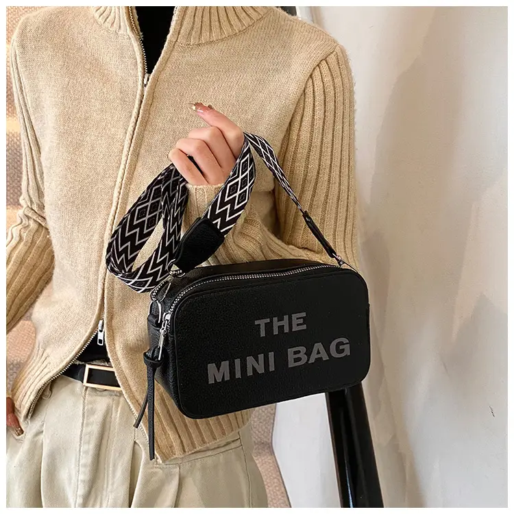 Pink Mini Crossbody Bag with Letter Print — feature 23