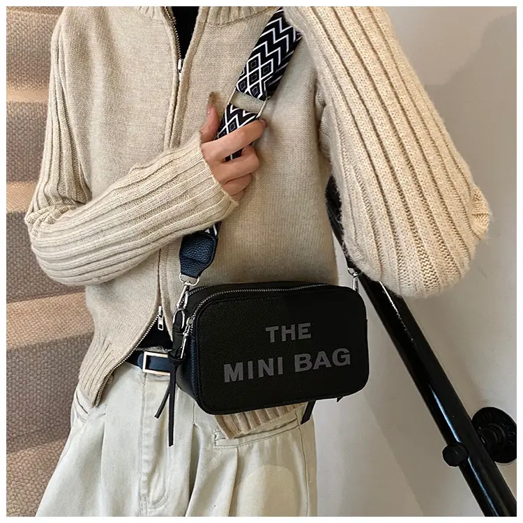 Pink Mini Crossbody Bag with Letter Print — feature 26