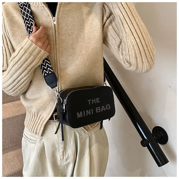 Pink Mini Crossbody Bag with Letter Print — feature 27