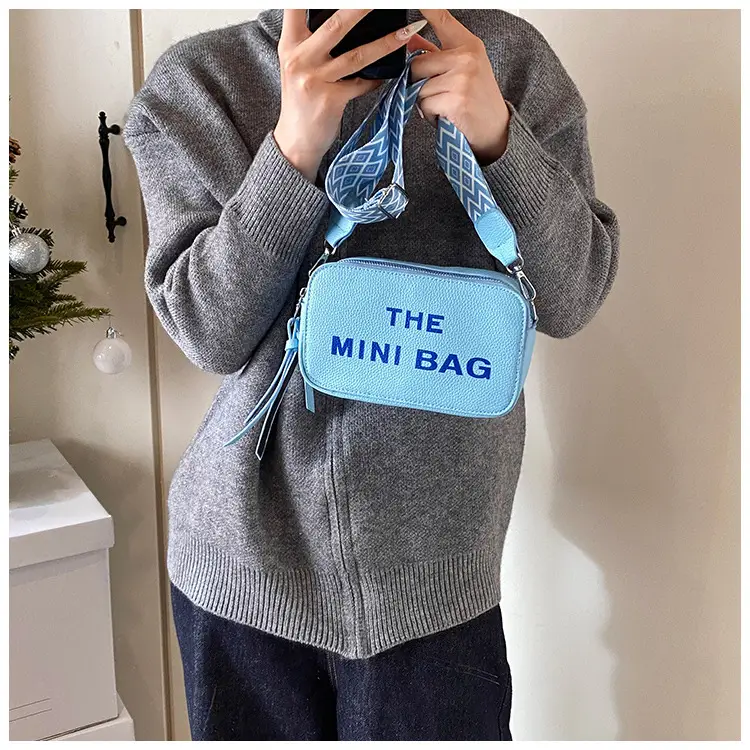 Pink Mini Crossbody Bag with Letter Print — feature 32