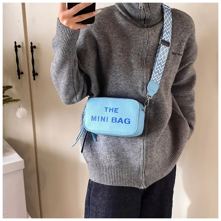 Pink Mini Crossbody Bag with Letter Print — feature 34