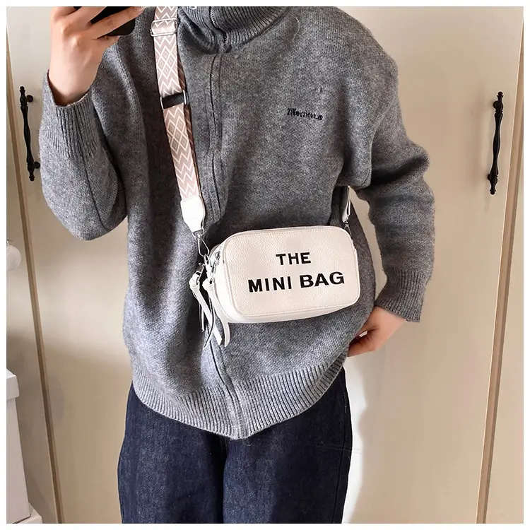 Pink Mini Crossbody Bag with Letter Print — feature 37