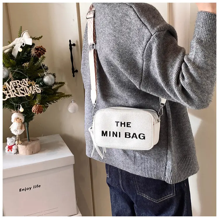 Pink Mini Crossbody Bag with Letter Print — feature 39