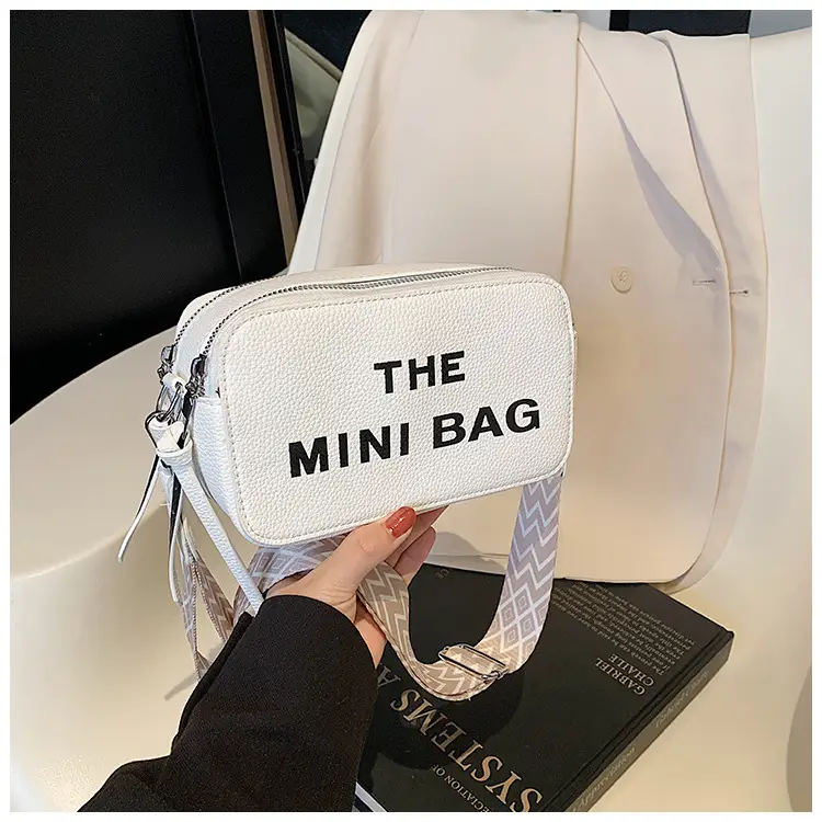 Pink Mini Crossbody Bag with Letter Print - Image 2