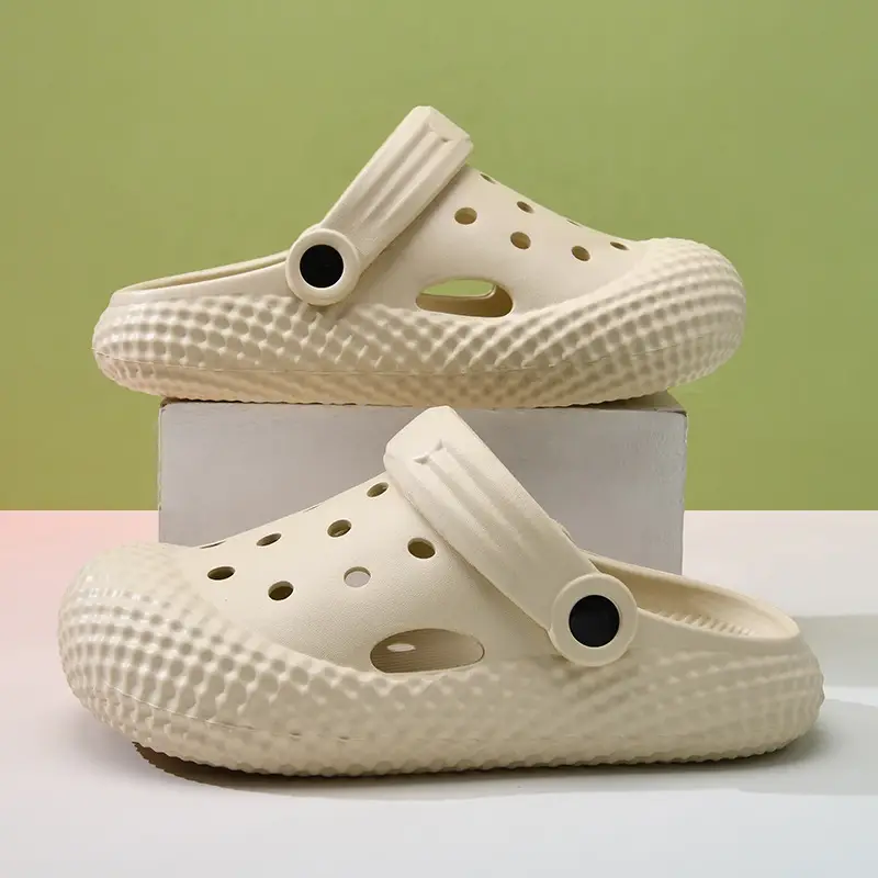 Hole Shoes Women's Summer Wearing Heightened Non-slip Baotou Thick Bottom Eva Deodorant Breathable Beach Wear-resistant Men's Slippers