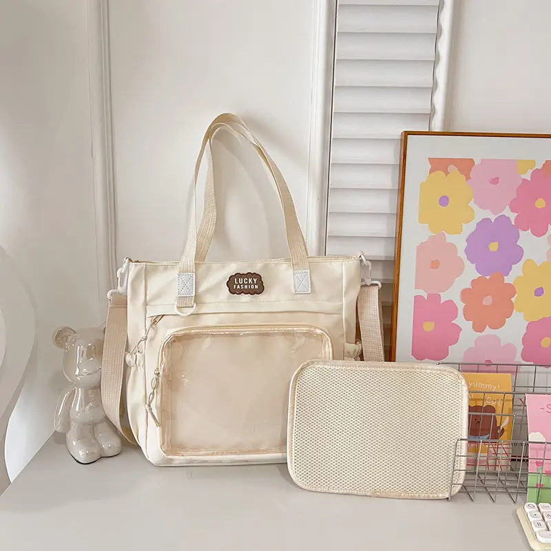 Soft Yellow Mesh Shoulder Bag for Women
