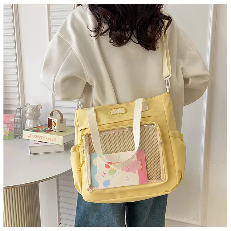 Soft Yellow Mesh Shoulder Bag for Women — feature 13