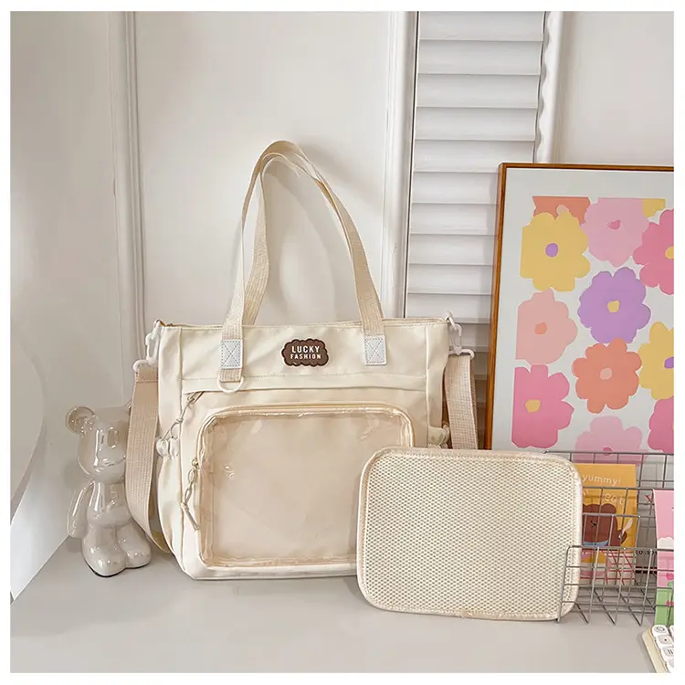 Soft Yellow Mesh Shoulder Bag for Women — feature 24