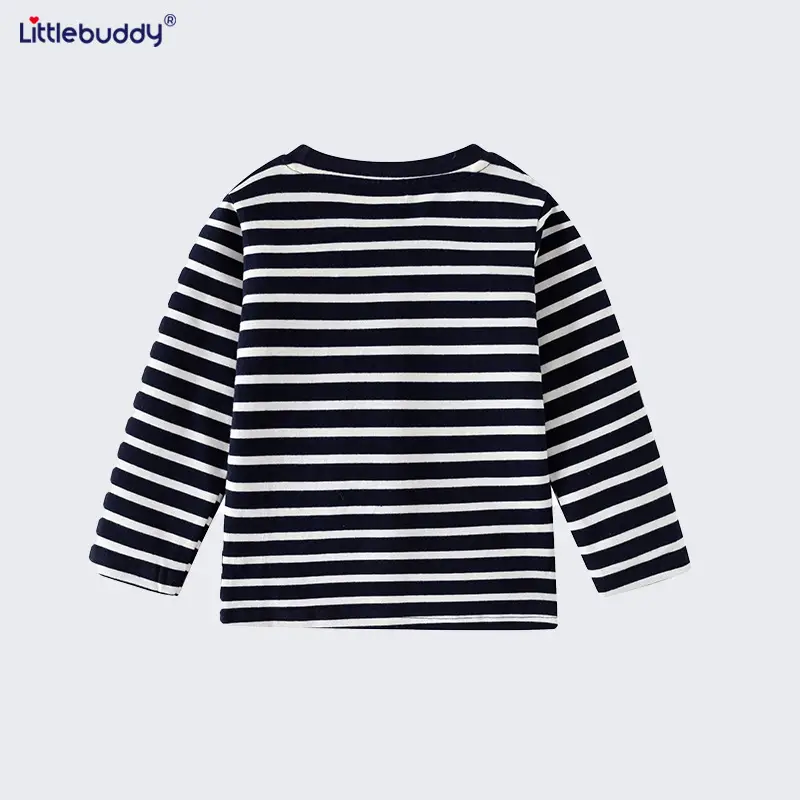 Long Sleeve T-Shirt Striped Car Print Boys Girls 2024 - Image 5