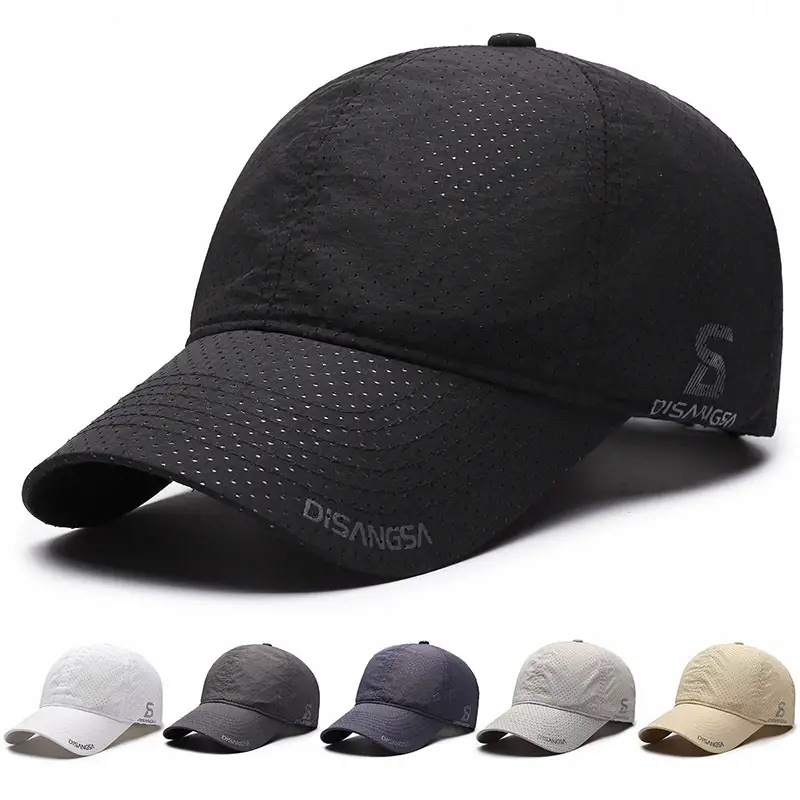 Beige Perforated Baseball Cap with Printed Logo - Image 7