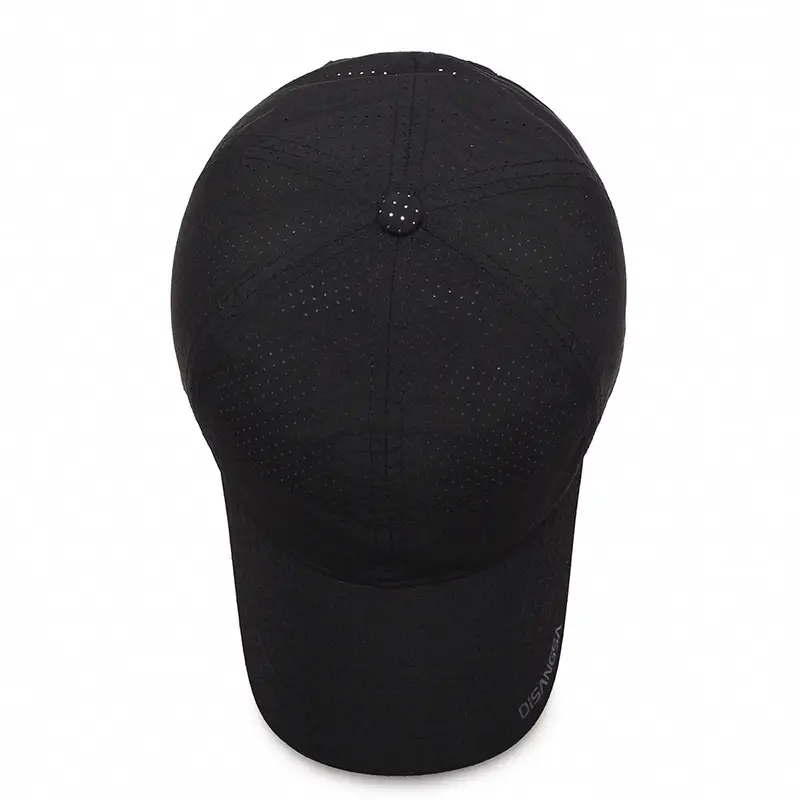 Beige Perforated Baseball Cap with Printed Logo - Image 8