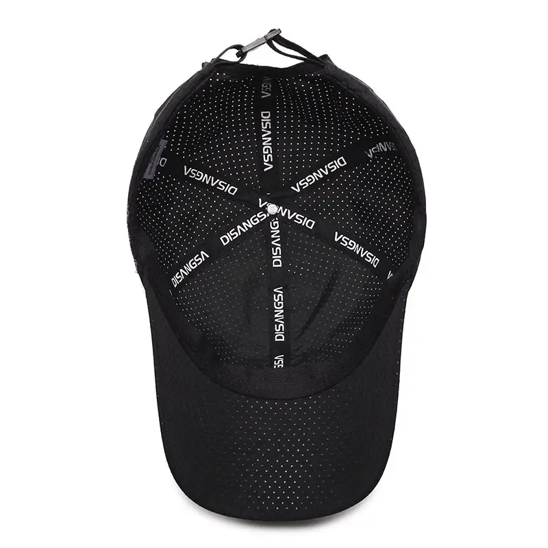Beige Perforated Baseball Cap with Printed Logo - Image 9