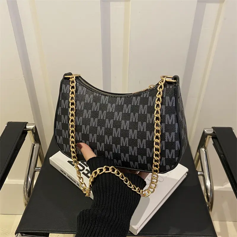 Retro Printed Underarm Bag Niche Design 2025 Spring New - Image 9