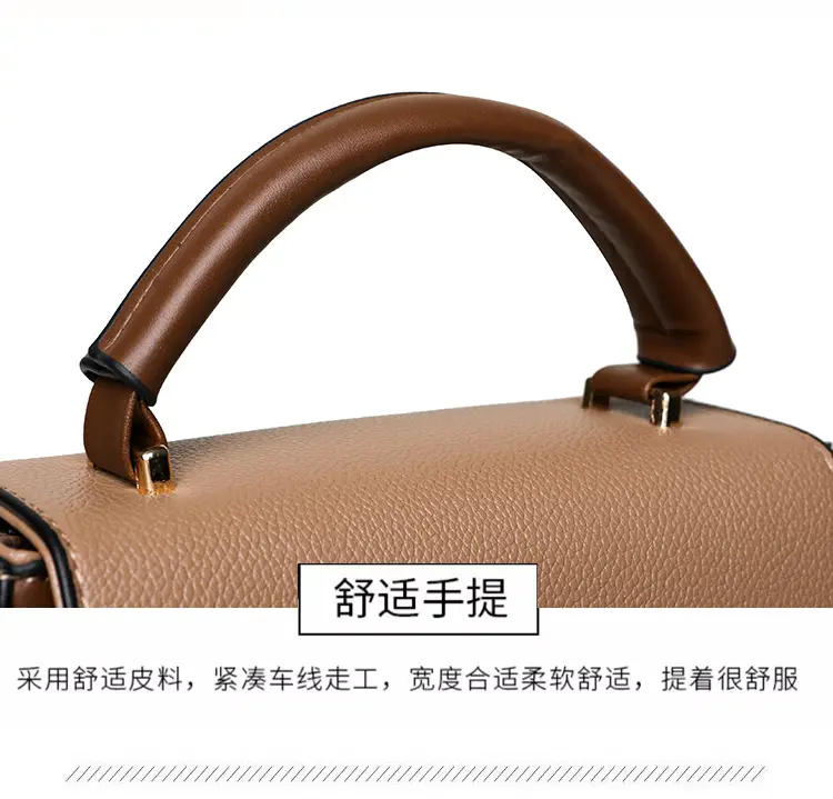 Women's Black PU Shoulder Bag with Gold Clasp — feature 8