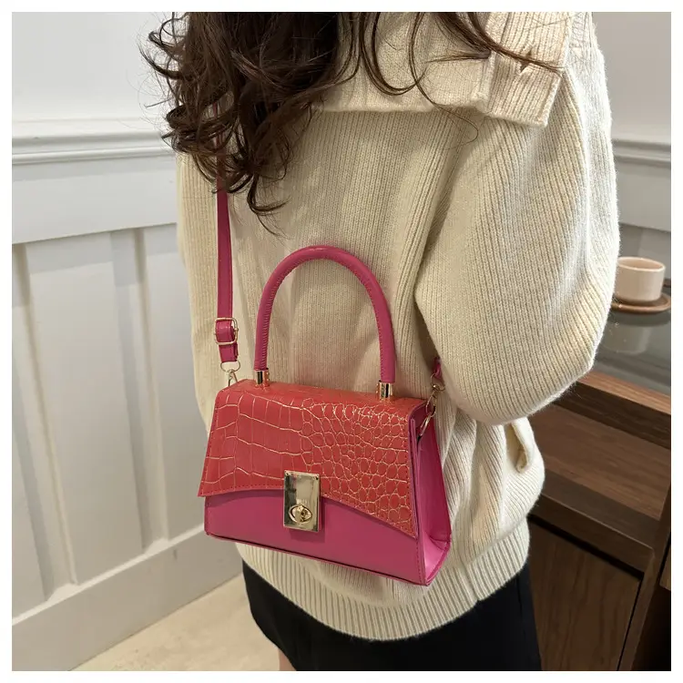 2025 Croc Leather Crossbody Bag Orange Brown — feature 17