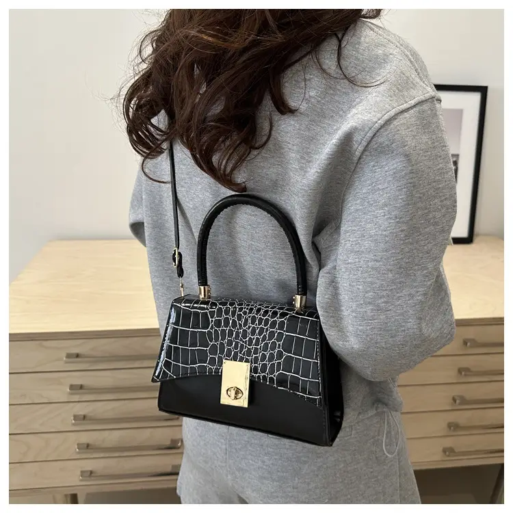 2025 Croc Leather Crossbody Bag Orange Brown — feature 19