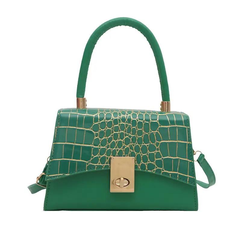 2025 Croc Leather Crossbody Bag Orange Brown - Image 3