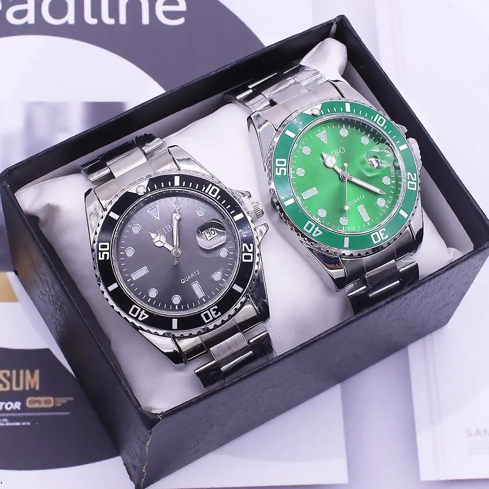 Men's Green Dial Bracelet Watch with Stainless Steel Band — feature 6