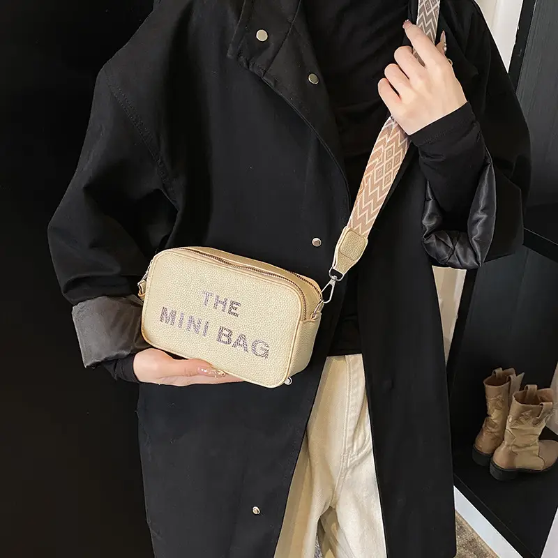 Red Korean Style Mini Shoulder Bag with Wide Strap - Image 9