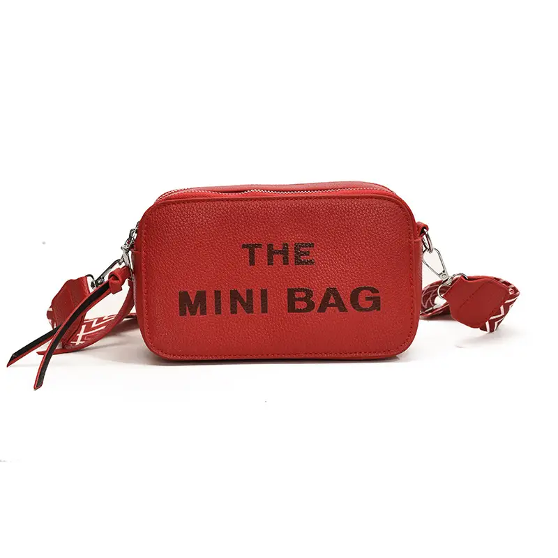Red Korean Style Mini Shoulder Bag with Wide Strap - Image 12