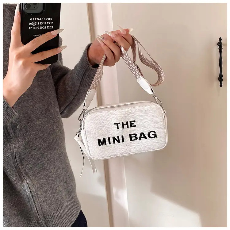Red Korean Style Mini Shoulder Bag with Wide Strap — feature 17