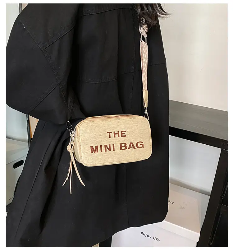 Red Korean Style Mini Shoulder Bag with Wide Strap — feature 2