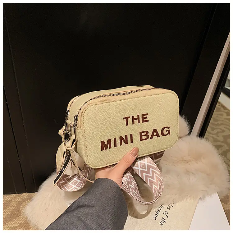 Red Korean Style Mini Shoulder Bag with Wide Strap — feature 28