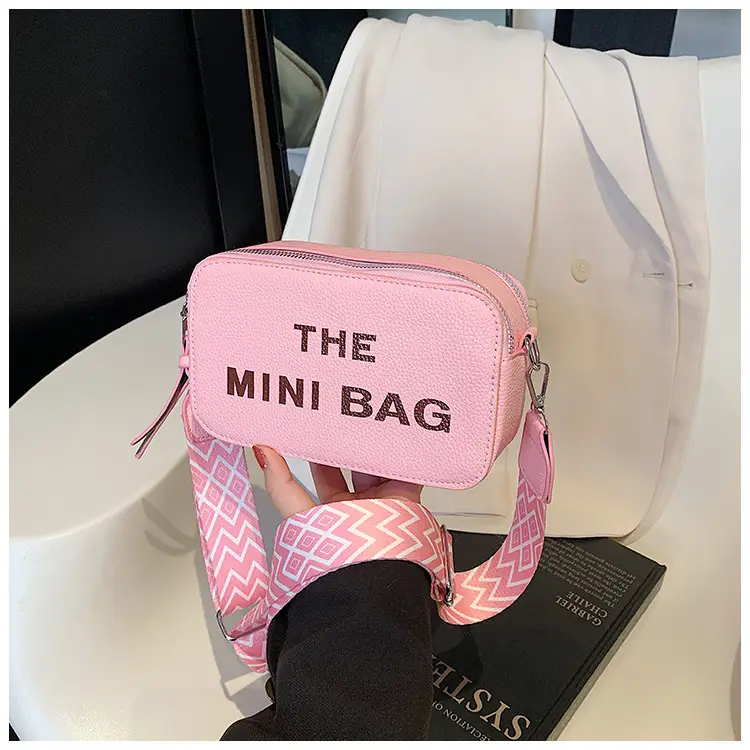 Red Korean Style Mini Shoulder Bag with Wide Strap — feature 31