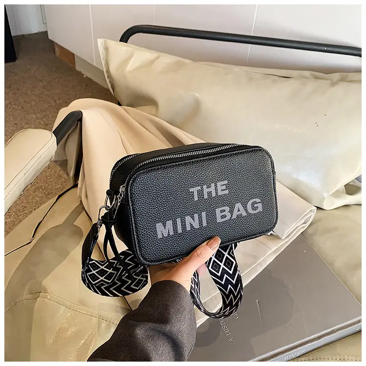Red Korean Style Mini Shoulder Bag with Wide Strap — feature 34