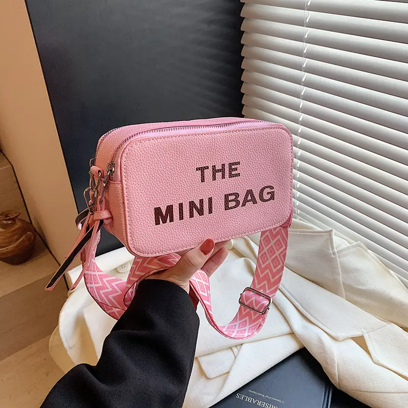 Red Korean Style Mini Shoulder Bag with Wide Strap - Image 5