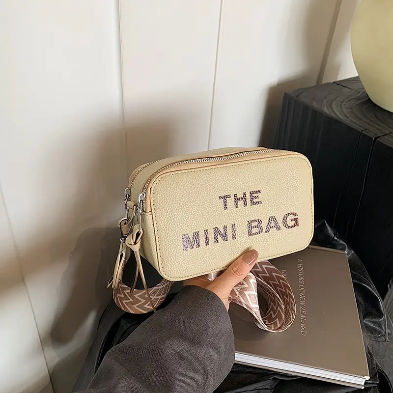 Red Korean Style Mini Shoulder Bag with Wide Strap - Image 6