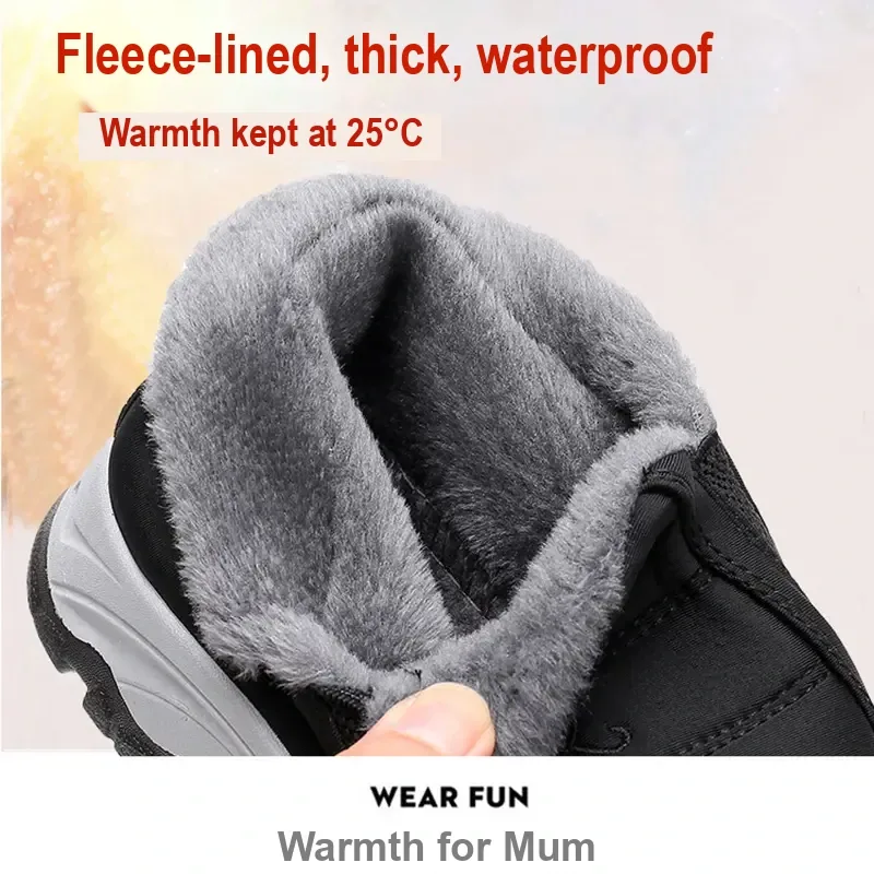 Adult Fleece-Lined Winter Slip-On Shoes – Low-Ankle