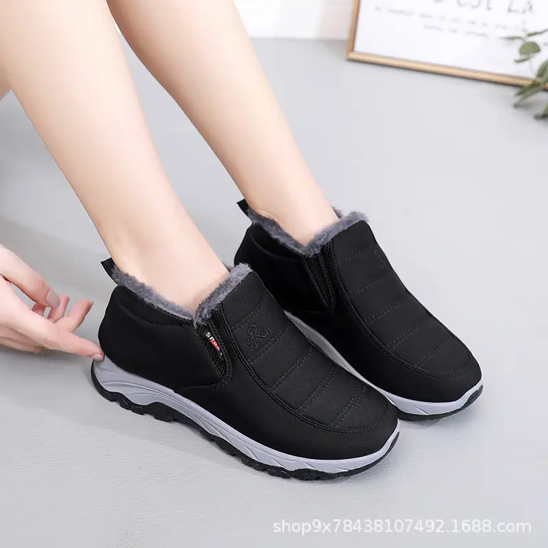 Men's Cotton Shoes Winter Men's Shoes fleece-lined Thickened Non-slip Slip-on Warm Shoes for the Elderly Mom and Dad Cotton Shoes — feature 35