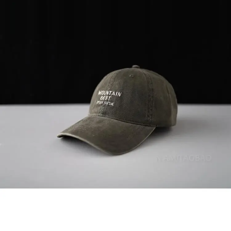 Gray Korean Letter Embroidered Baseball Cap for Men Women - Image 9