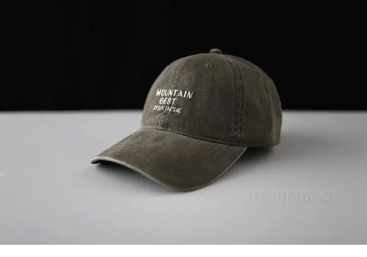 Gray Korean Letter Embroidered Baseball Cap for Men Women - Image 2