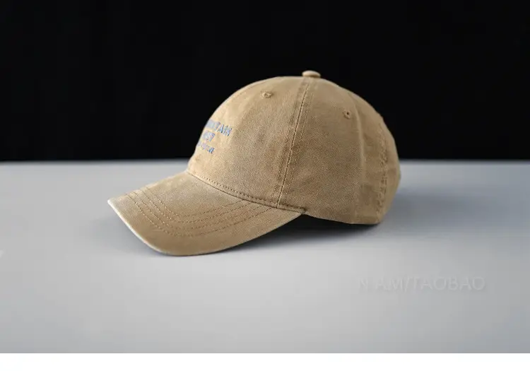 Gray Korean Letter Embroidered Baseball Cap for Men Women - Image 3