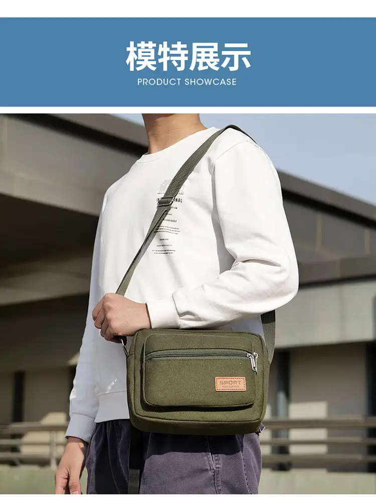 Black Canvas Crossbody Wallet Bag for Women Men — feature 7