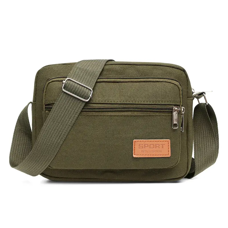 Black Canvas Crossbody Wallet Bag for Women Men