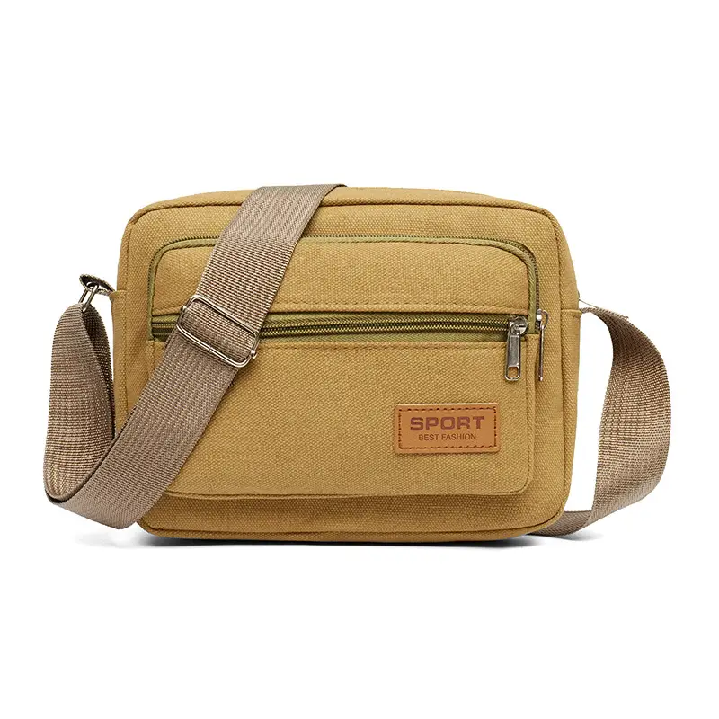 Black Canvas Crossbody Wallet Bag for Women Men