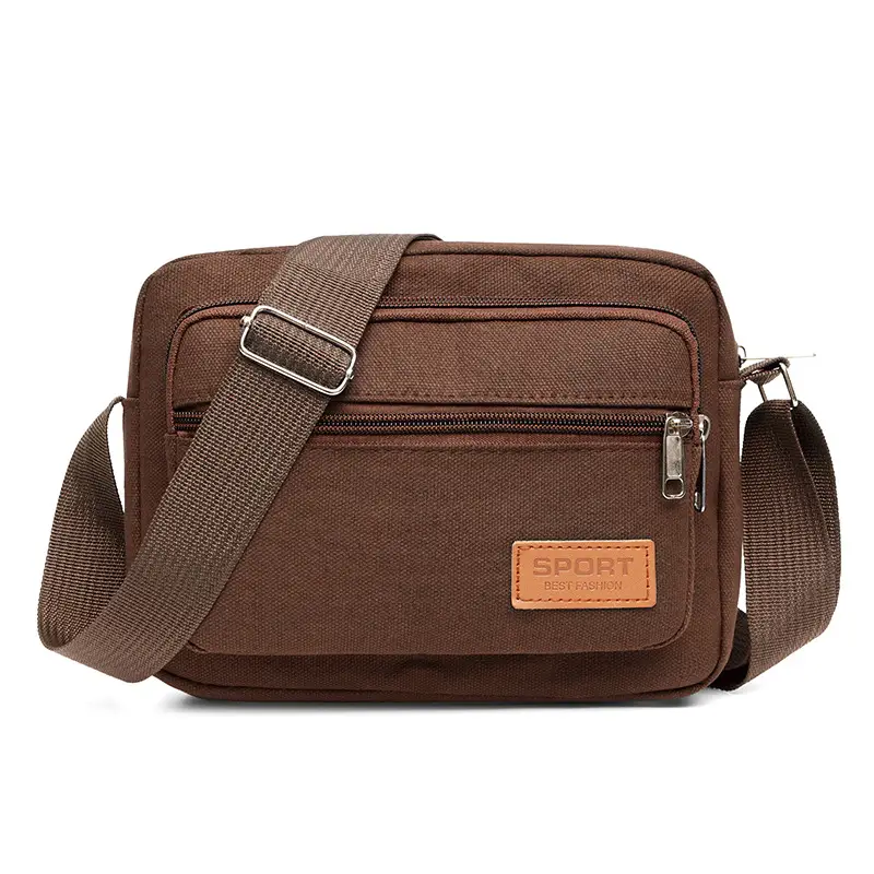 Black Canvas Crossbody Wallet Bag for Women Men
