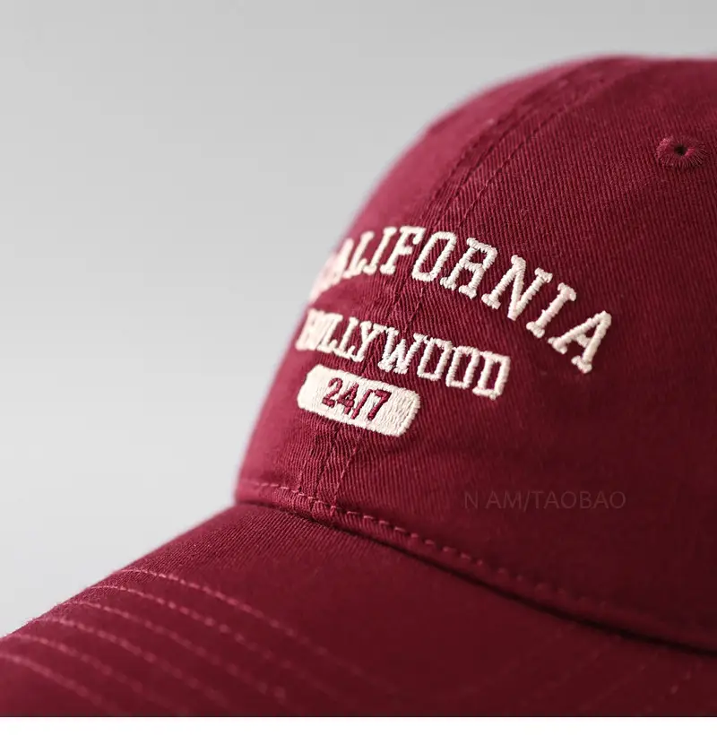 Maroon Letter Embroidered Baseball Cap for Men Women — feature 10