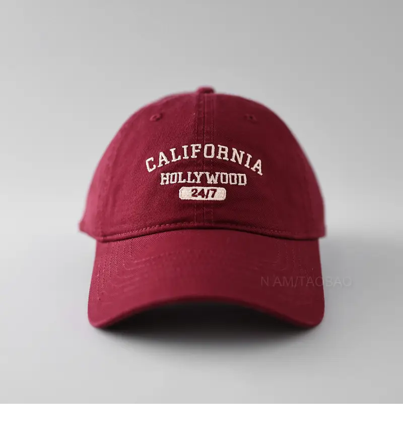 Maroon Letter Embroidered Baseball Cap for Men Women — feature 8