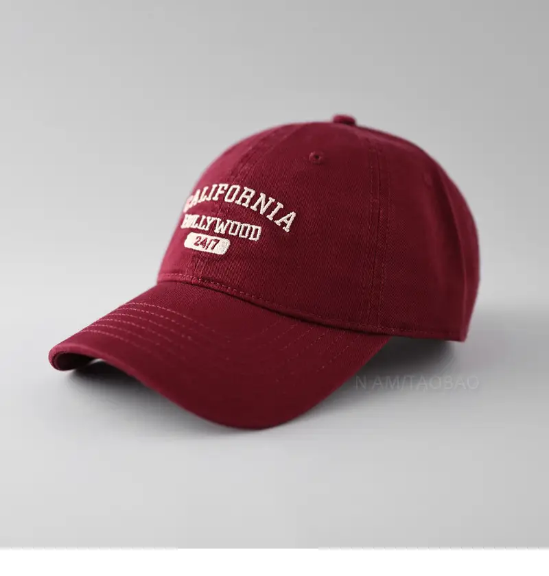 Maroon Letter Embroidered Baseball Cap for Men Women - Image 2