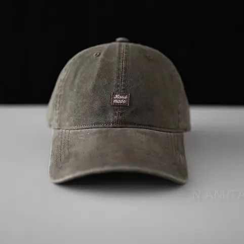 Olive Green Baseball Cap for Men with Logo - Image 6