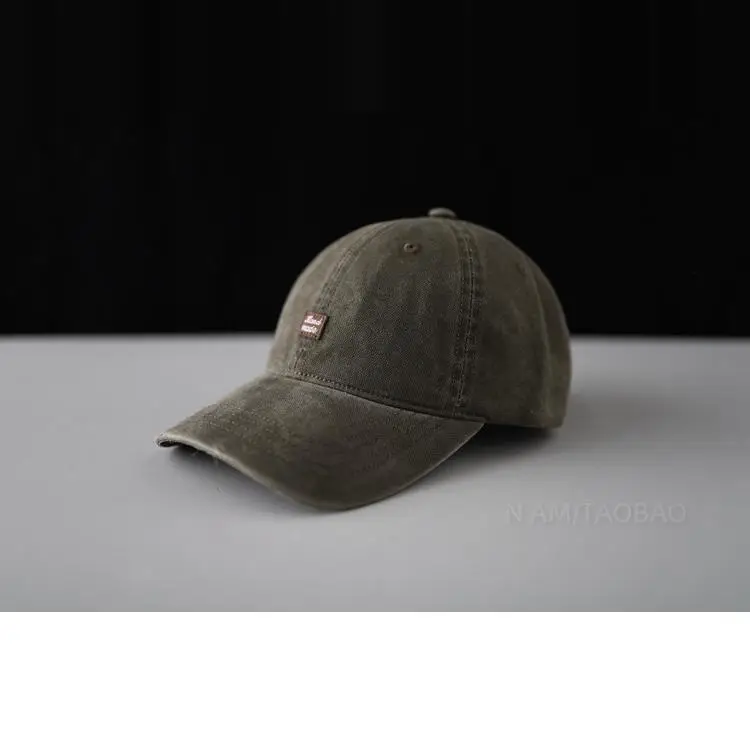 Olive Green Baseball Cap for Men with Logo - Image 8