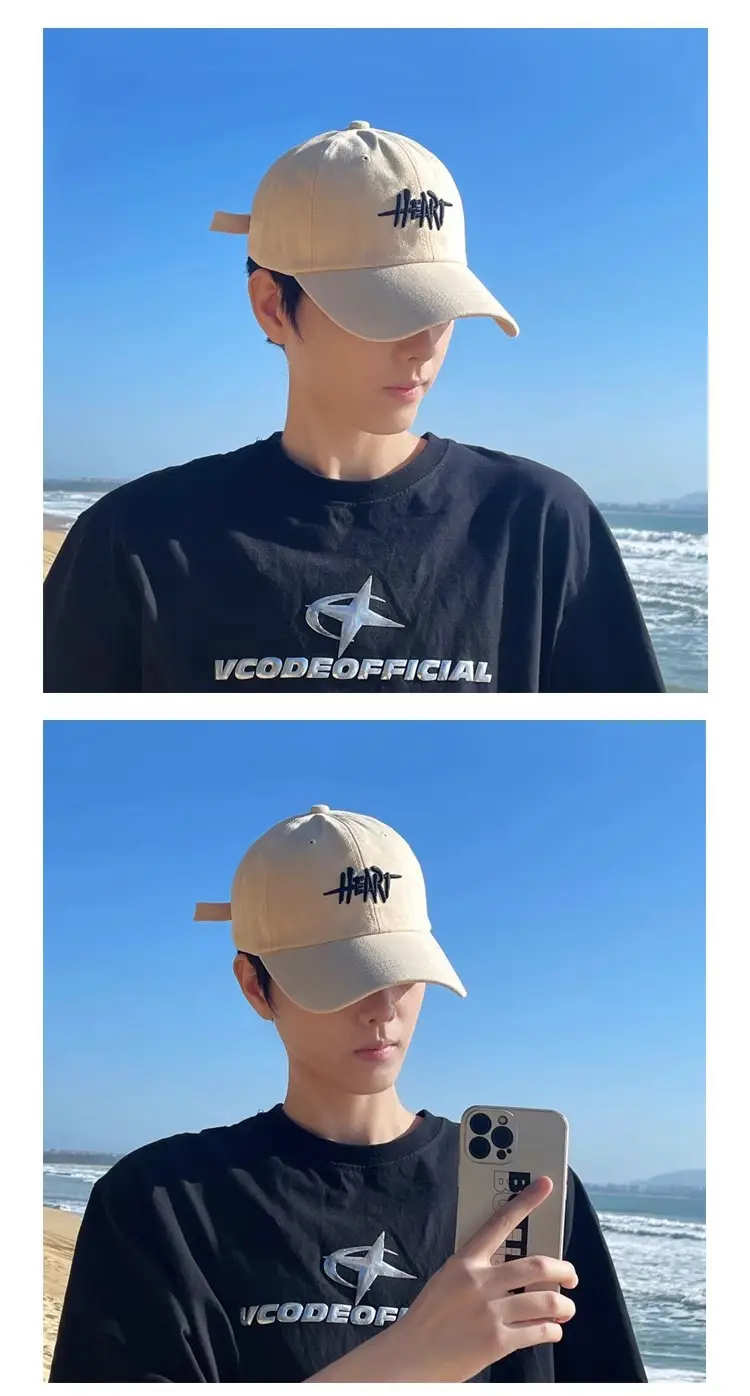 Men White Heart Print Baseball Cap 2025 — feature 13