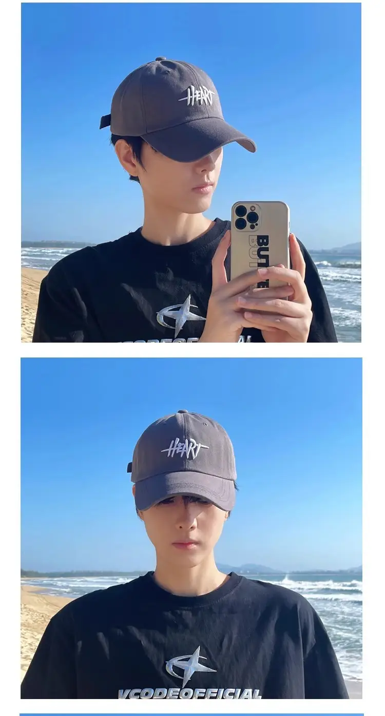 Men White Heart Print Baseball Cap 2025 — feature 15