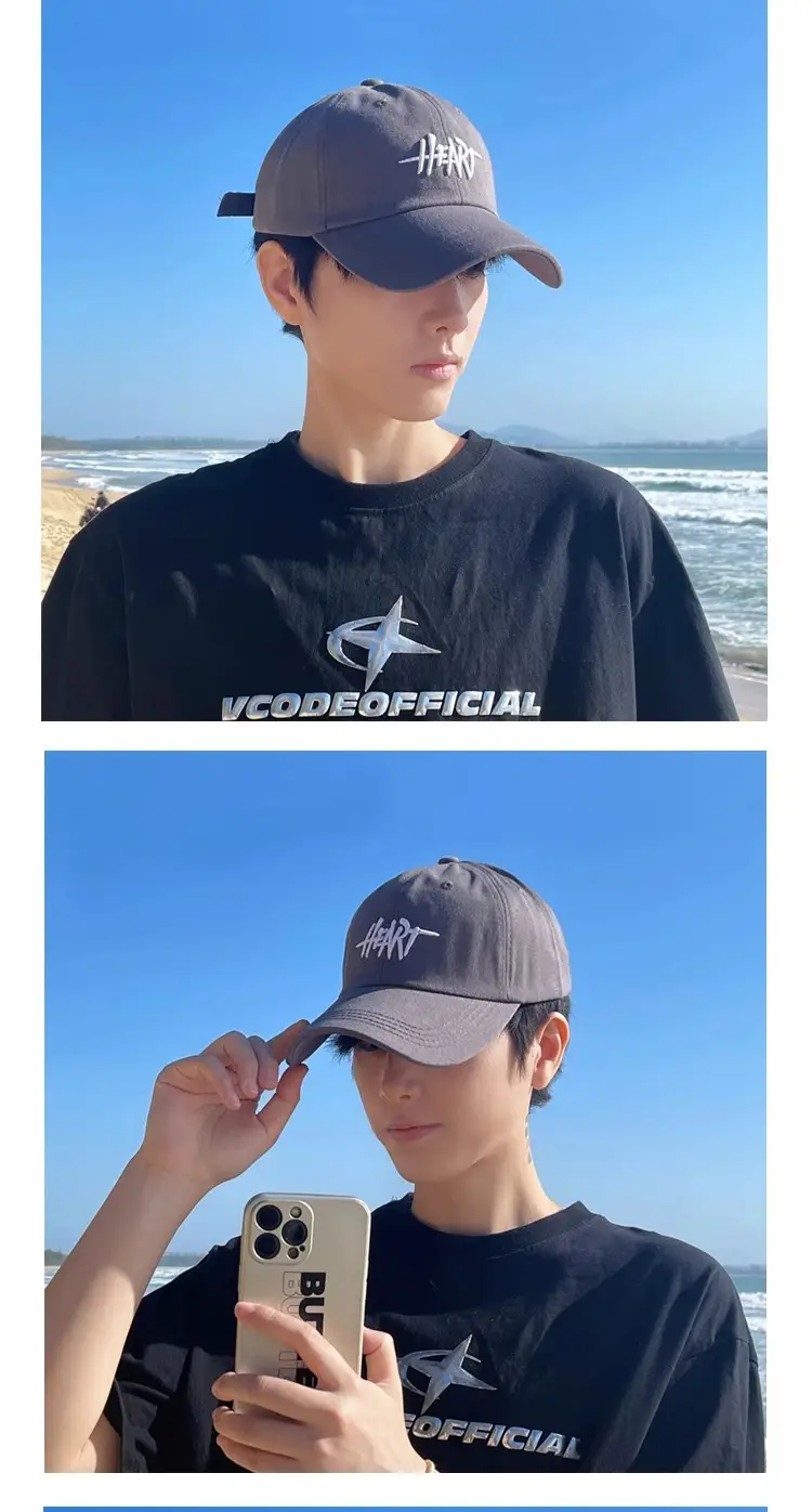 Men White Heart Print Baseball Cap 2025 — feature 16
