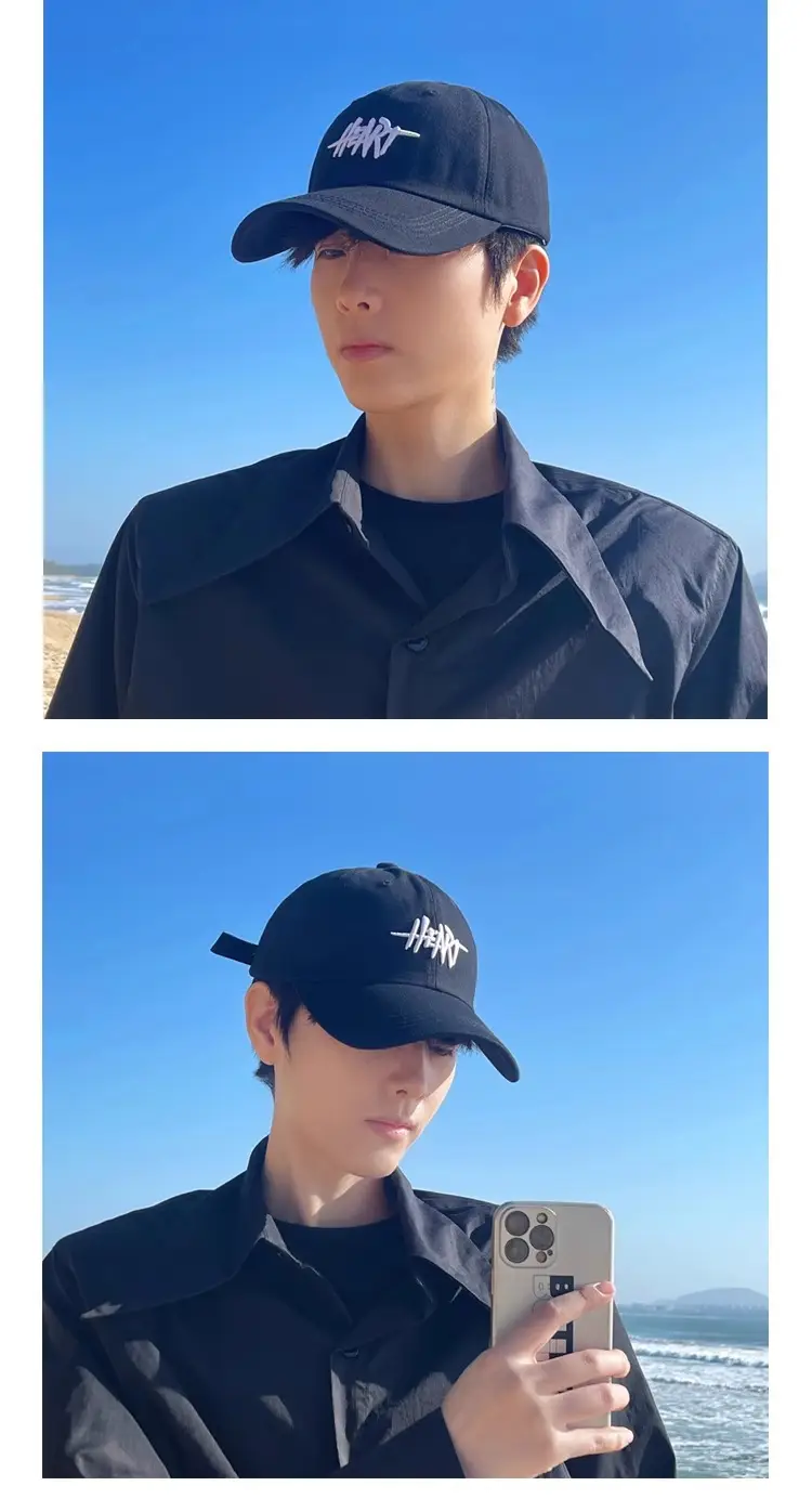 Men White Heart Print Baseball Cap 2025 — feature 17