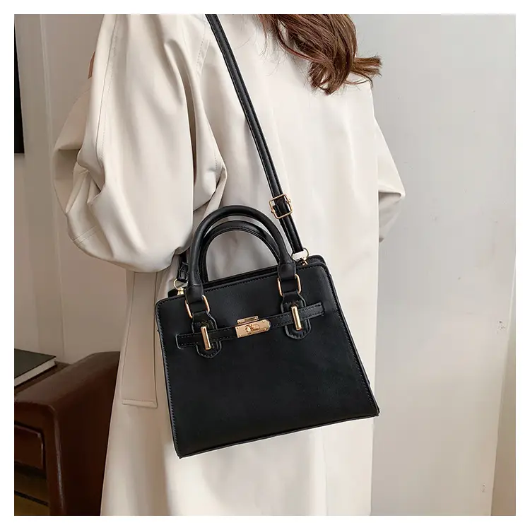 White Women's Shoulder Crossbody Bag with Gold Hardware — feature 11